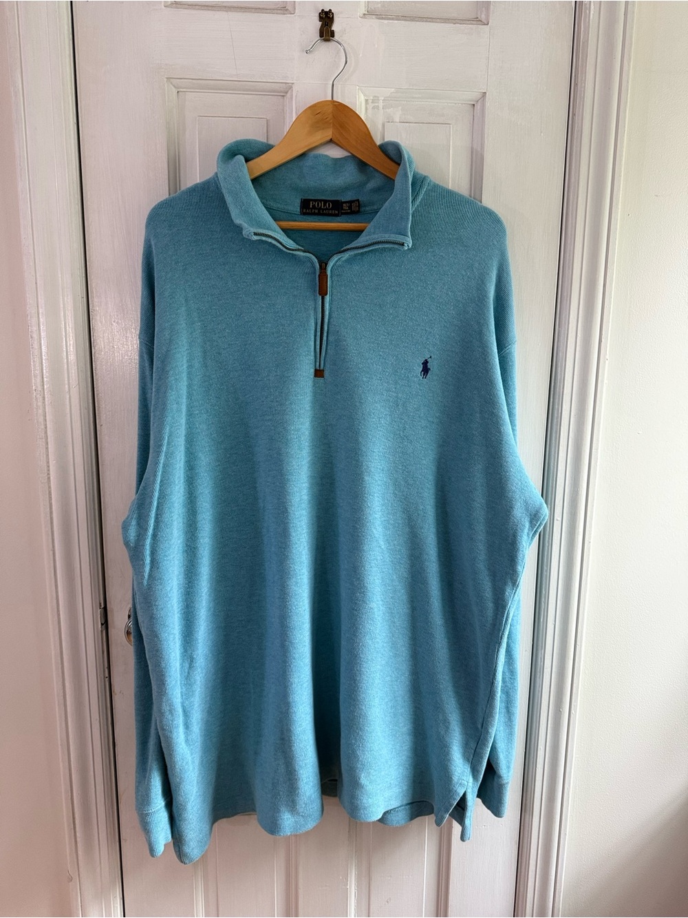 Polo by Ralph Lauren Light Aqua Quarter-Zip Pullover